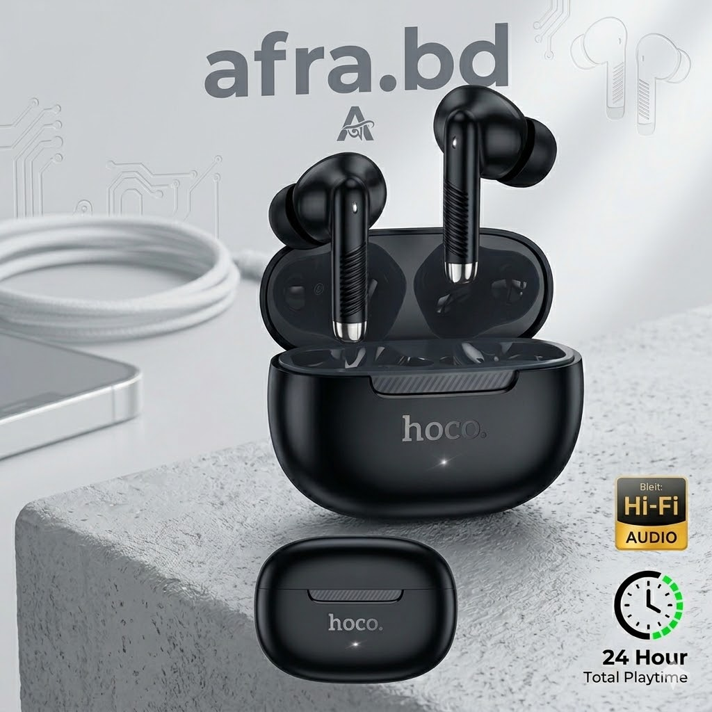 Hoco EQ24 Estrella Wireless BT Earbuds – Hi-Fi Audio & 28H Playtime